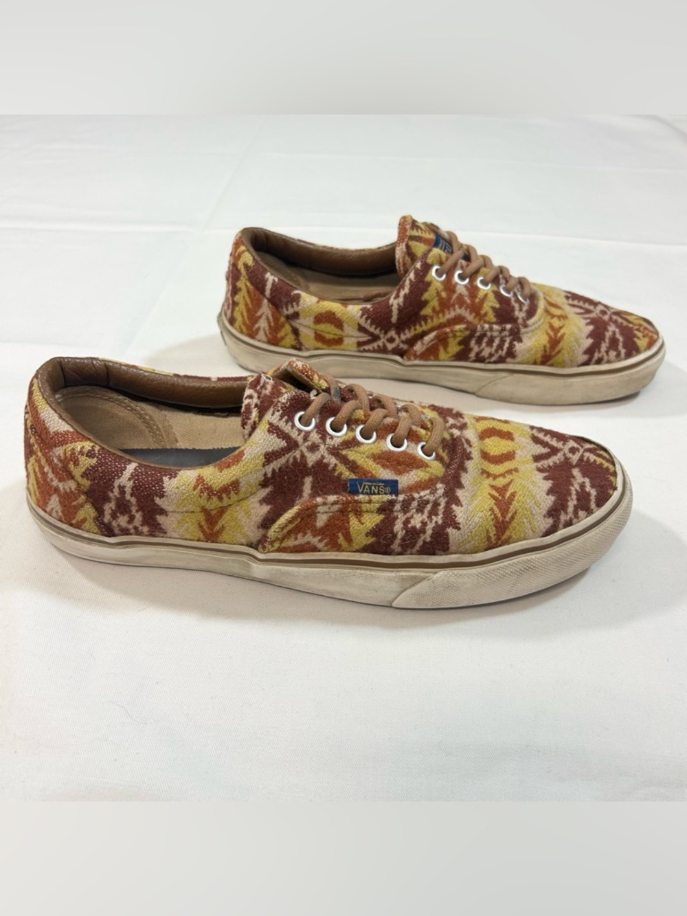 Vtg Vans x Pendleton Era Men’s 9 Women’s 10.5 Tribal Tan Sneakers Southwest Wool